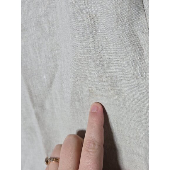 Lands End Womens 100% Linen Pants Size 12 Neutral Minimalist Breathable Coastal - Picture 3 of 13